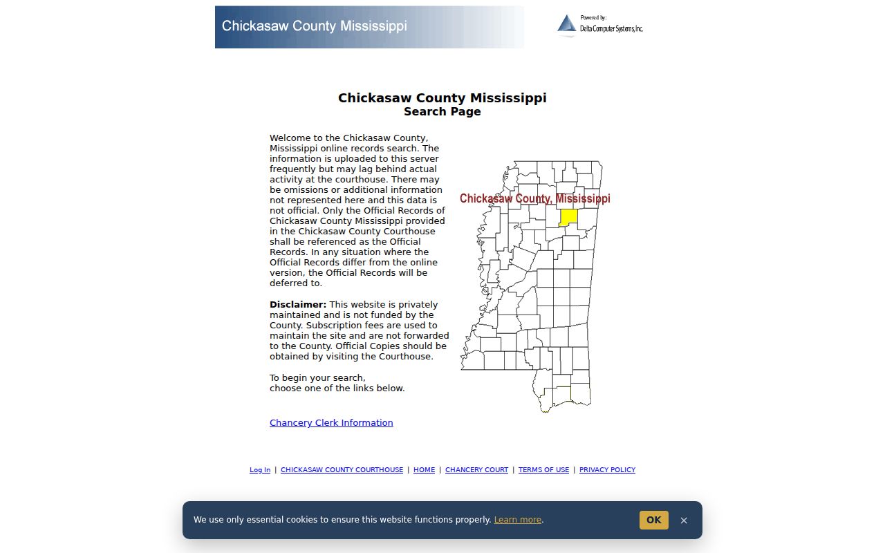 Chickasaw County civil court docket Delta records index