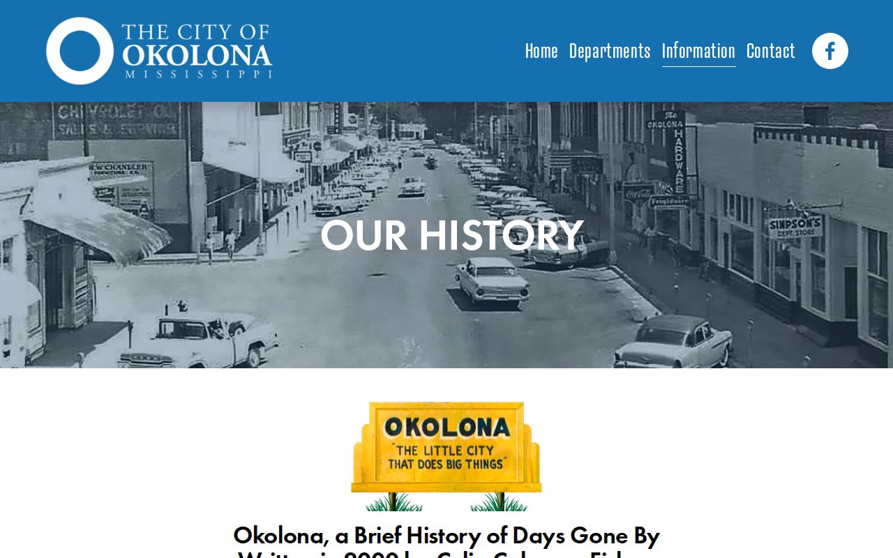 Okolona court records context from the official city history page